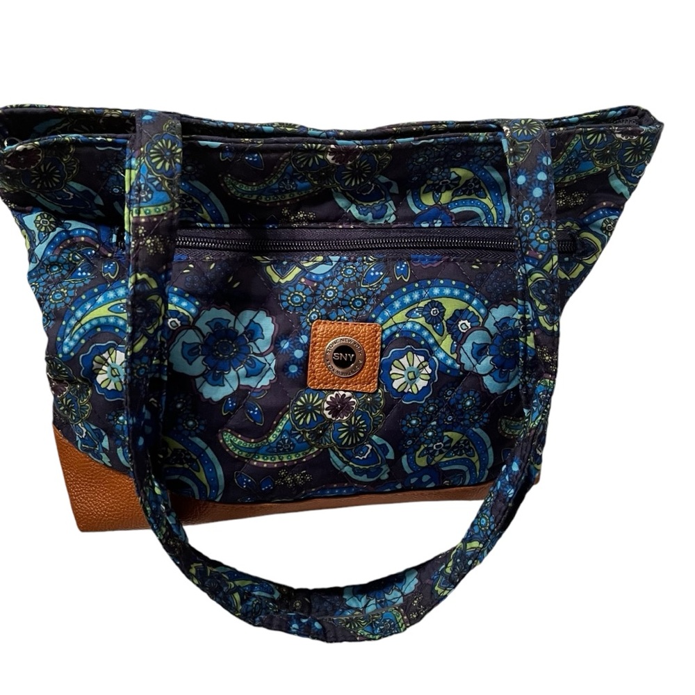 Stone New York Paisley Blue and Tan Purse NWOT